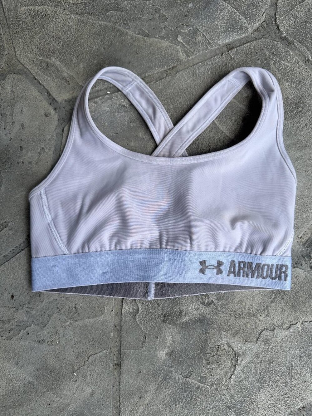 Under Armour White Crossover Racerback Sports Bra - Small